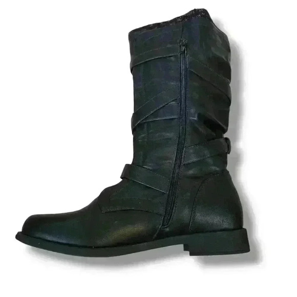 JustFab Andi Women Sweater Cuff Boots Black Size 10 #116 - Picture 5 of 8